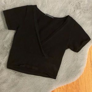 Brandy Melville V-Neck Cropped Tee